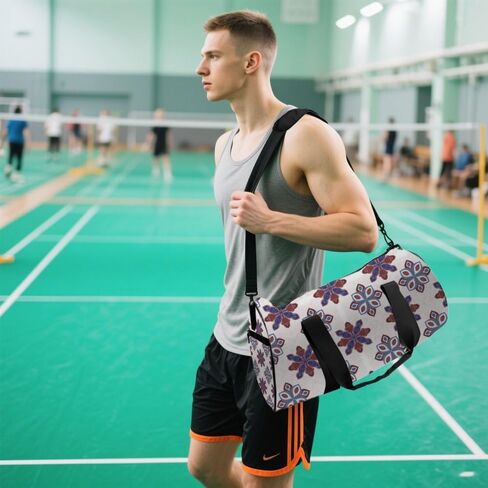 Soft White Accents Stain- Resistant Sports Duffel Bags For Men Women Oxford Tote Bags Adjustable Shoulder Strap, Convertible Carry Backpack Cute Duffle Bag For Workout Gym Gym Backpack Women in Saudi Arabia