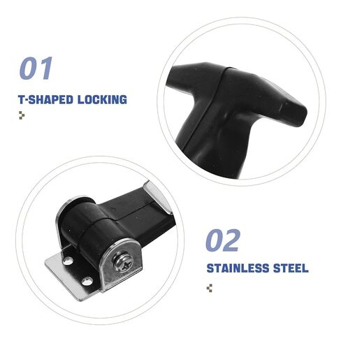 Holibanna Stainless Steel Elastic Rubber T-Handle Latch Draw Catch for Toolboxes Cooler Hood Cabinets Universal Vibration Dampening Lock in Kuwait