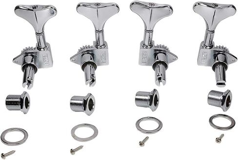 Wilkinson 2R2L 20:1 Ratio Bass Tuners Machine Heads Tuning Pegs Keys Set for Ibanez Style Electric Bass, Chrome in Saudi Arabia