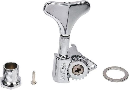 Wilkinson 2R2L 20:1 Ratio Bass Tuners Machine Heads Tuning Pegs Keys Set for Ibanez Style Electric Bass, Chrome in Saudi Arabia