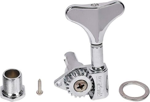 Wilkinson 2R2L 20:1 Ratio Bass Tuners Machine Heads Tuning Pegs Keys Set for Ibanez Style Electric Bass, Chrome in Saudi Arabia