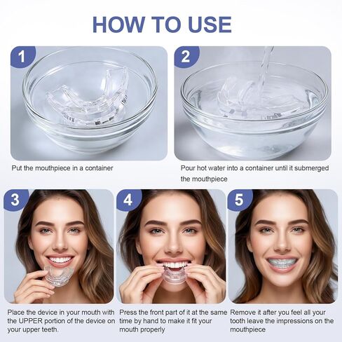 قطعة فم مضادة للشخير - واقي فم ليلي قابل للتعديل لطحن الأسنان، واقي فم للشخير للرجال والنساء -Z2 in Kuwait