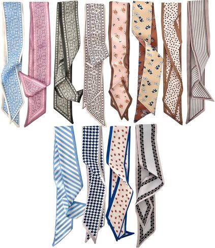 24PCS Fashion Scarves for Women Multifunctional Neck Scarves Purse Scarf Headbands for Bags Hair Accessories in Saudi Arabia