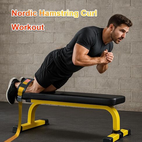 حزام تثبيت على شكل مقعد من Nordic Curl وحزام قابل للتعديل مع مشبك عالي التحمل لتمديد الساق المنسدلة وضغط الدمبل وتمارين الصالة الرياضية المنزلية in Saudi Arabia