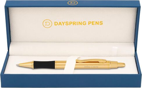 Dayspring Pens Personalized Monroe Gold Ballpoint Pen | مخصص محفور 18K قلم مطلي بالذهب | مثالي للتخرج والترقيات وهدايا الشركات وأعياد الميلاد | نقطة متوسطة in Kuwait