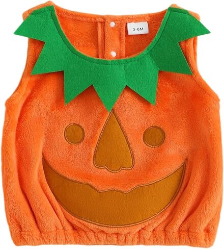 طفل رضيع صبي فتاة هالوين الزي لطيف مضحك اليقطين ازياء رومبير بذلة مع قبعة الاطفال الملابس التنكرية in Kuwait