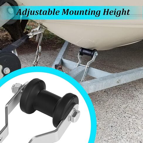 RQG Adjustable Boat Trailer Keel Roller, 4.7" Rubber Boat Trailer Roller with Panel Bracket Assembly for 2.4" Wide Trailer Tongue Mount in Kuwait
