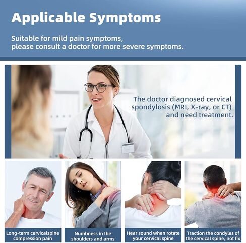 جهاز جر الرقبة لتخفيف الألم، جهاز جر عنق الرحم مع مضخة هواء كهربائية، ممتد للرقبة قابل للتعديل للاستخدام المنزلي، خفيف الوزن ومحمول لدعم الرقبة للرجال والنساء (أزرق) in Kuwait