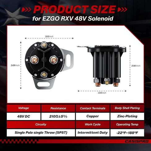 الملف اللولبي لعربة الجولف 48 فولت 150 أمبير لـ EZGO RXV 2008-UP، 4 محطات EZGO RXV مرحل الملف اللولبي، OEM #624317، 649373 in Kuwait