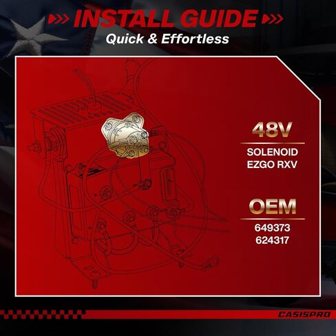 الملف اللولبي لعربة الجولف 48 فولت 150 أمبير لـ EZGO RXV 2008-UP، 4 محطات EZGO RXV مرحل الملف اللولبي، OEM #624317، 649373 in Kuwait