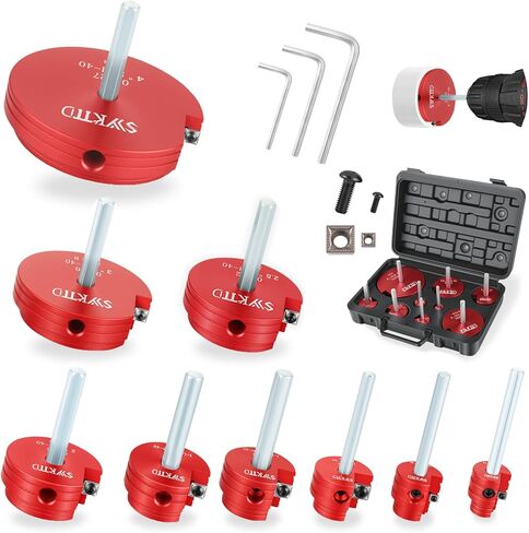 طقم مخرطة أنابيب PVC مكون من 9 قطع، موفر تركيب PVC مع مثقاب 1/2 بوصة - 1/2 بوصة، 3/4 بوصة، 1 بوصة، 1-1/4 بوصة، 1-1/2 بوصة، 2 بوصة، 2.5 بوصة، 3 بوصة، 4 بوصة حافظة تركيب المقبس الداخلي لـ SCH40، CPVC، ABS. in Kuwait