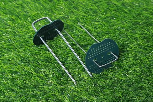 100 Pack 6 Inch Heavy Duty Galvanized Landscape Staples with 100 Buffer Washers U Shaped Garden Sod Pins for Weed Barrier Fabric Artificial Turf Ground Cover and Landscape Projects in Saudi Arabia