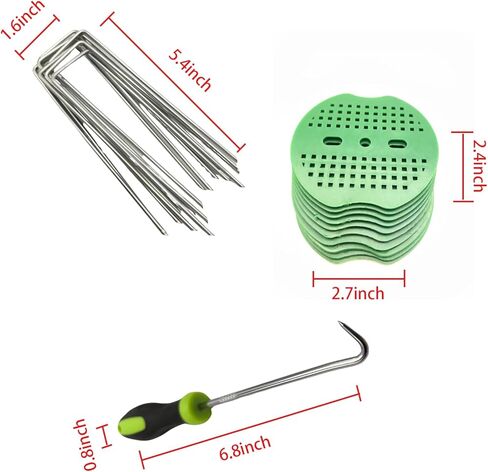 100 Pack 6 Inch Heavy Duty Galvanized Landscape Staples with 100 Buffer Washers U Shaped Garden Sod Pins for Weed Barrier Fabric Artificial Turf Ground Cover and Landscape Projects in Saudi Arabia