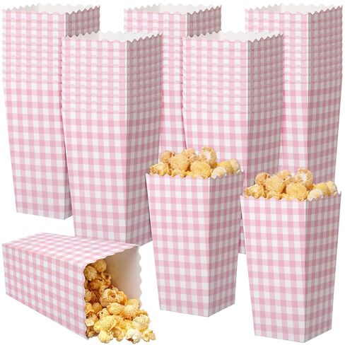 Geyoga 50 Pcs Wildflower Popcorn Boxes 6 x 3 x 2.4 in Retro Green Flower Popcorn Bucket Disposable Paper Party Candy Snack Containers for Movie Night Birthday Bridal Baby Shower Party Supplies in Kuwait