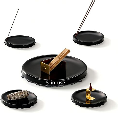 7.1-Inch Marble Incense Holder, Long Incense Holder for Sticks, Large Incense Sticks Holder for Meditation Yoga SPA, Incense Burne for Palo Santo/Sage/Cone/(Grey and White) in Saudi Arabia