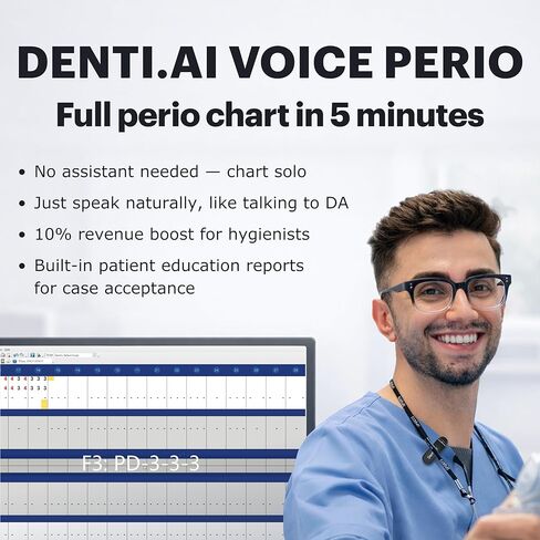 ميكروفون لاسلكي لأطباء الأسنان وأخصائيي الصحة والمتخصصين | طب الأسنان AI Voice Perio، Scribe & Auto-Chart 2 | يتطلب الاشتراك in Saudi Arabia