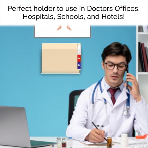 Marketing Holders Patient Chart or Tablet Holder with Open Sides Clear Acrylic 12" Wide Display for Magazines and Medical Files in Hospitals and Clinics Horizontal Hanging Organizer in Saudi Arabia