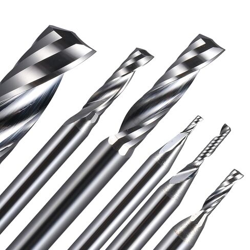 5pcs Solid Carbide CNC Spiral O Single Flute End Mills 3.175mm Shank Single Flute Up Cut CNC Carbide Milling Cutter for Acrylic PVC MDF Wood(3.175x2.5x17mm) in Saudi Arabia