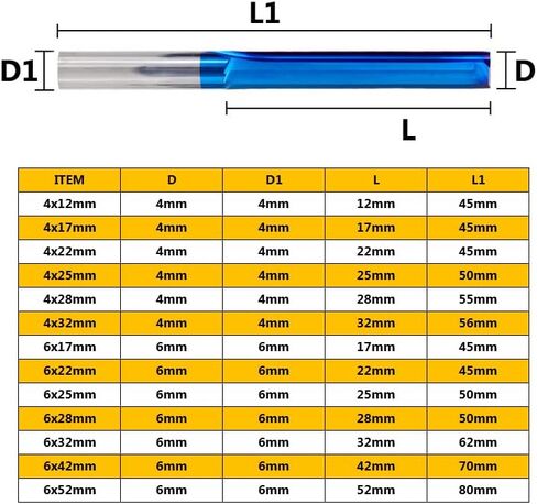 1 قطعة الناي مستقيم قاطعة المطحنة 2 الناي مستقيم نهاية مطحنة كربيد راوتر بت 4 مللي متر/6 مللي متر عرقوب CNC النقش أدوات طحن للخشب PVC البلاستيك in Kuwait