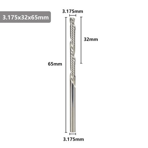 1pcs Single-Flute End Mill 3.175mm Shank UP Down Cut Compression Milling Cutter Spiral End Mill Carbide Milling Cutter for Industrial Milling in Saudi Arabia