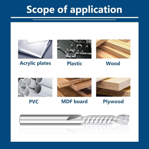 1pcs Single-Flute End Mill 3.175mm Shank UP Down Cut Compression Milling Cutter Spiral End Mill Carbide Milling Cutter for Industrial Milling in Saudi Arabia