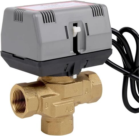 DN15 DN20 DN25 Three-way Type Motorized Shut-off Valve Brass With VC6013 Fan Coil Electric Globe Valve AC220V(DN20) in Kuwait