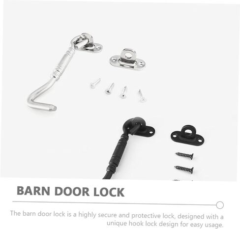 1Set Barn Door Lock Hook and Eye Latch Heavy Duty Door Latch for Sliding Screen and Bathroom Doors Elegant Design for Enhanced Security and Versatility in Saudi Arabia