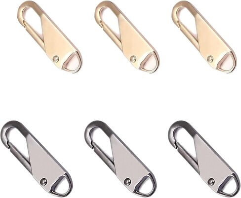 6pcs zipper مقاطع مضادة للسرقة أقفال محفظة مقطع carabiner الصغيرة لحقائب اليد ، سحب السوستة البديلة (3Black+3silver) yiguanxin in Kuwait