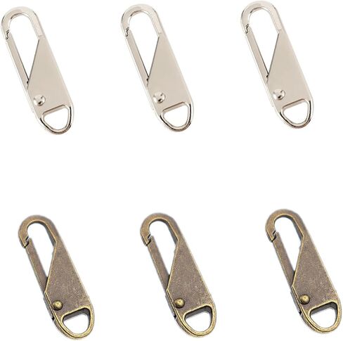 6pcs zipper مقاطع مضادة للسرقة أقفال محفظة مقطع carabiner الصغيرة لحقائب اليد ، سحب السوستة البديلة (3Black+3silver) yiguanxin in Kuwait