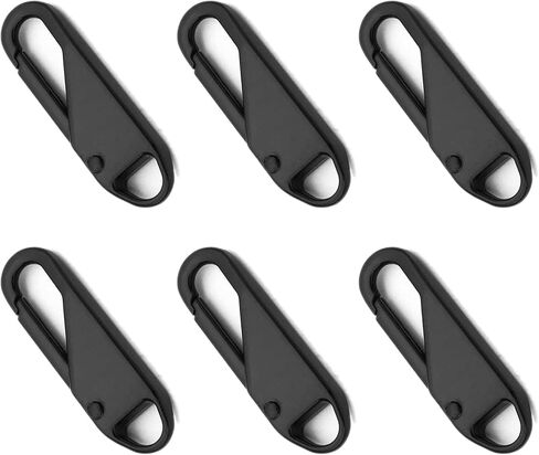 6pcs zipper مقاطع مضادة للسرقة أقفال محفظة مقطع carabiner الصغيرة لحقائب اليد ، سحب السوستة البديلة (3Black+3silver) yiguanxin in Kuwait