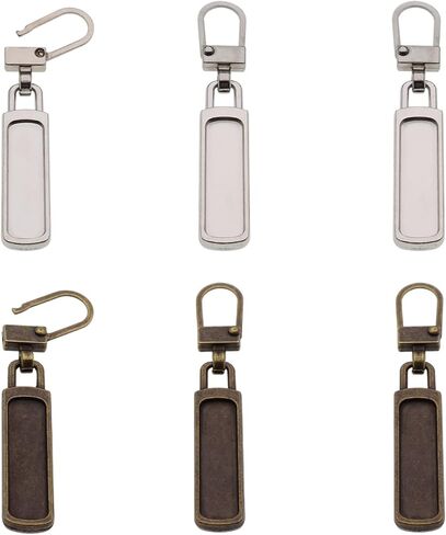 6pcs zipper مقاطع مضادة للسرقة أقفال محفظة مقطع carabiner الصغيرة لحقائب اليد ، سحب السوستة البديلة (3Black+3silver) yiguanxin in Kuwait
