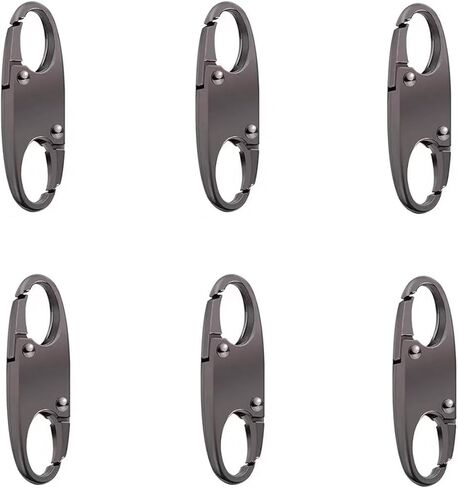 6pcs zipper مقاطع مضادة للسرقة أقفال محفظة مقطع carabiner الصغيرة لحقائب اليد ، سحب السوستة البديلة (3Black+3silver) yiguanxin in Kuwait