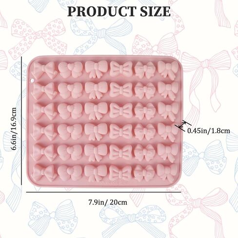 2Pcs Silicone Mini Bow Molds for Chocolate,6 Shapes Butterfly Tie Candy Fondant Molds with 2 Liquid Droppers for Candy Jelly Cookie Sugar Craft Pastry Cupcake Topper Cake,Decorating Edible Bows in Kuwait