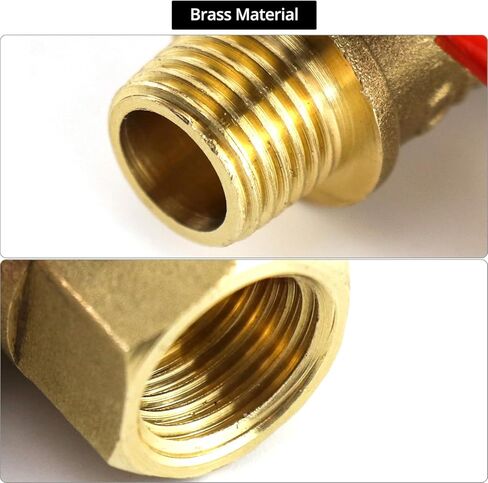 QWORK Ball Valve 10 Pack, 1/4" Heavy Duty Brass Ball Valve Shut Off Switch, 1/4" Male x Female NPT Thread Pipe Fitting Air Compressor Shut Off Valve in Saudi Arabia