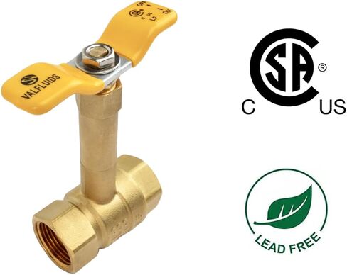 Brass Long Bonnet Ball Valve, Lead-Free, NPT Thread Connection (3/4-Inch) in Kuwait
