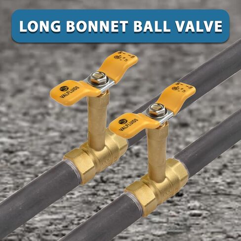 Brass Long Bonnet Ball Valve, Lead-Free, NPT Thread Connection (3/4-Inch) in Kuwait