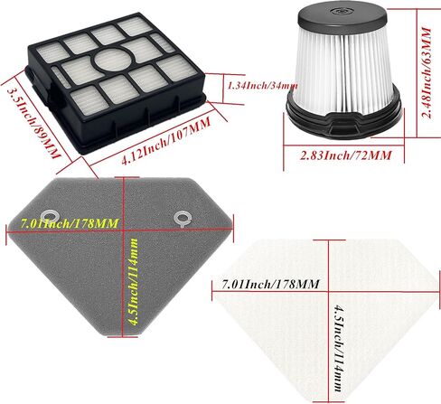 BU3521 BU3120 BU3121 BU3523 فلتر HEPA متوافق مع Shark BU3521 عصا لاسلكية خفيفة الوزن نظيفة، BU3523 عصا لاسلكية نظيفة وفارغة، نظام إفراغ تلقائي، أجزاء # XPRFIW1000، XFBU3000. in Kuwait