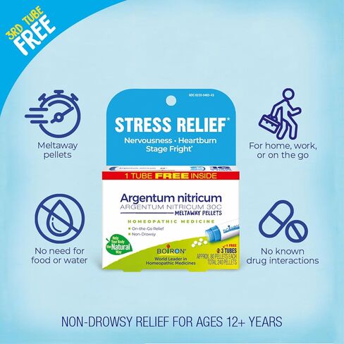 Boiron Argentum Nitricum 30C Homeopathic Medicine for Nervousness, Heartburn, & Stage Freight Relief - 240 Pellets in Kuwait