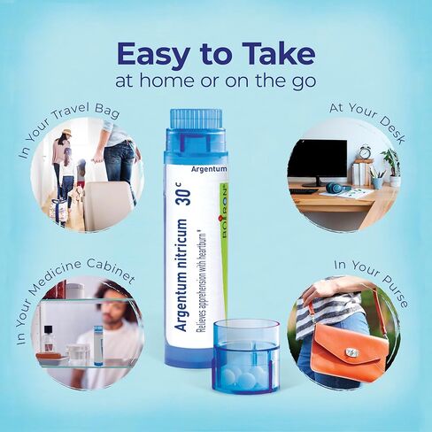 Boiron Argentum Nitricum 30C Homeopathic Medicine for Nervousness, Heartburn, & Stage Freight Relief - 240 Pellets in Kuwait