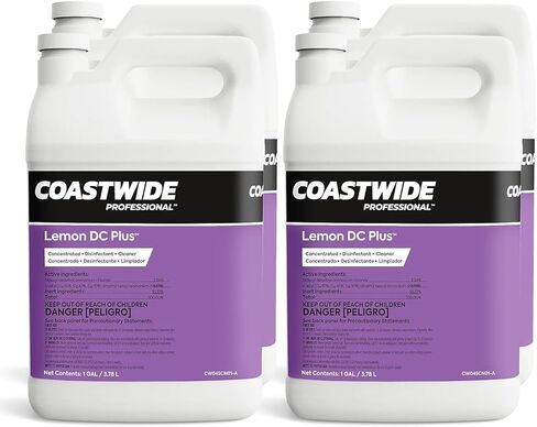 COASTWIDE Professional Lemon DC Plus Disinfectant Cleaner, Lemon Scent, 1 Gallon, 4/Carton in Kuwait