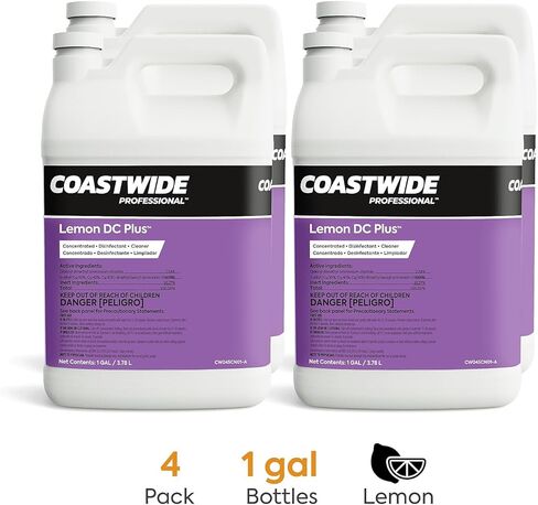 COASTWIDE Professional Lemon DC Plus Disinfectant Cleaner, Lemon Scent, 1 Gallon, 4/Carton in Kuwait