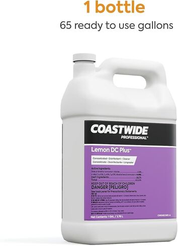 COASTWIDE Professional Lemon DC Plus Disinfectant Cleaner, Lemon Scent, 1 Gallon, 4/Carton in Kuwait