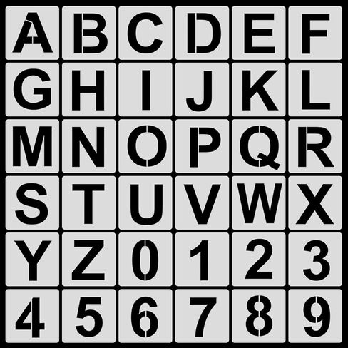 رسائل الرسائل للطلاء - 36pcs alphabet & number stencils للحرف اليدوية قابلة لإعادة الاستخدام ، قوالب بلاستيكية للحيوانات الأليفة الدائمة للخشب ، النسيج ، الجدار ، القماش ، الصخور ، العلامات ، ديكور المنزل DIY وأكثر (2 بوصة) in Kuwait