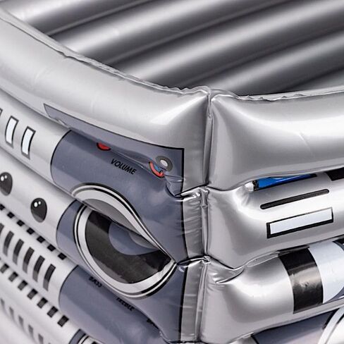 Silver 24x12 in Inflatable 80's Themed Boom Box Party Beverage Cooler Birthday Pool Party Picnic BBQ Retro Drink Holder Home Decorations Supplies in Kuwait