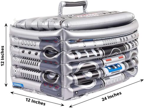 Silver 24x12 in Inflatable 80's Themed Boom Box Party Beverage Cooler Birthday Pool Party Picnic BBQ Retro Drink Holder Home Decorations Supplies in Kuwait