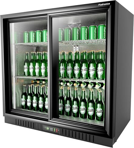 54 in. 335 cans Triple Sliding Door Back Bar Beverage Cooler, 10.8 cu. ft. Under Counter Glass Door Bar Fridge, lockable, 32-50°F Display Refrigerator, ETL & NSF7 Certified in Saudi Arabia