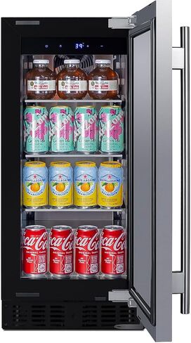 Summit ASDS1523 Summit ASDS1523 بعرض 15 بوصة وسعة 32 علبة مبرد النبيذ والمشروبات مع منبه للباب in Kuwait