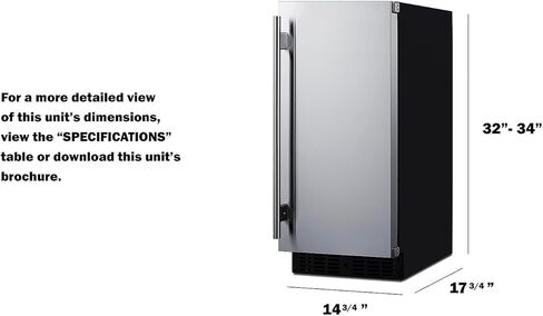 Summit ASDS1523 Summit ASDS1523 بعرض 15 بوصة وسعة 32 علبة مبرد النبيذ والمشروبات مع منبه للباب in Kuwait