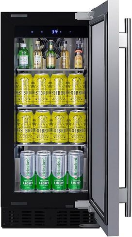 Summit ASDS1523 Summit ASDS1523 بعرض 15 بوصة وسعة 32 علبة مبرد النبيذ والمشروبات مع منبه للباب in Kuwait