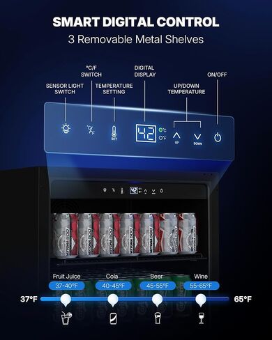 ثلاجة Upstreman خارجية مقاس 24 بوصة، ثلاجة 170 علبة تحت المنضدة مع باب من الفولاذ المقاوم للصدأ، مقاومة للطقس، إضاءة LED، ثلاجة مشروبات للمنزل أو الفناء أو الاستخدام التجاري-BR50 in Kuwait